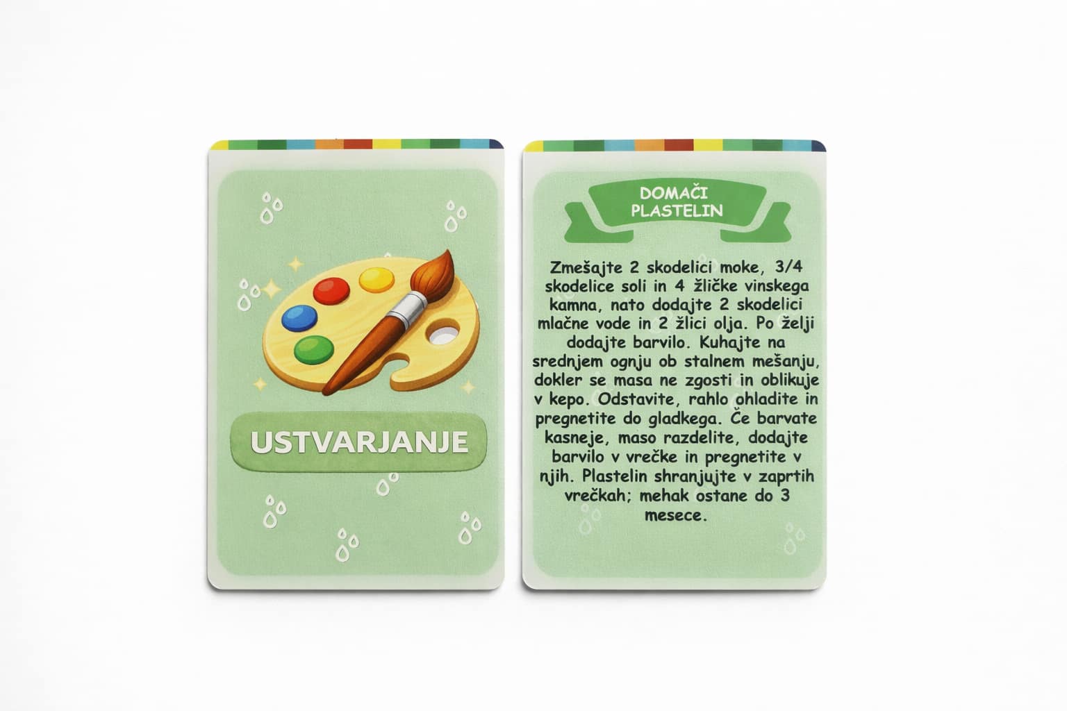 Primer kartice iz kategorije ustvarjanje z navodili za zanimivo aktivnost za otroke.